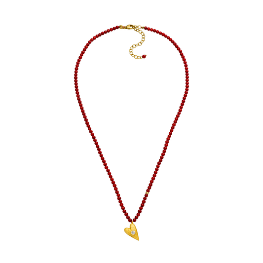 Nachhaltiger Korallen Choker „Open Hearts Shine“, Gold