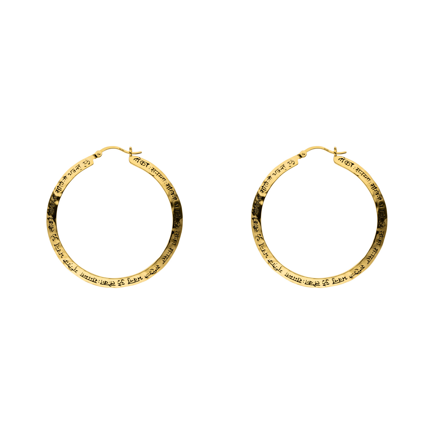 Große Mantra Kreolen „Wahrheit“, Gold. eicht im Gewicht, geeignet für jeden Tag. Verbundenheit mit dir & der Welt. Aus reines Sterlingsilber.