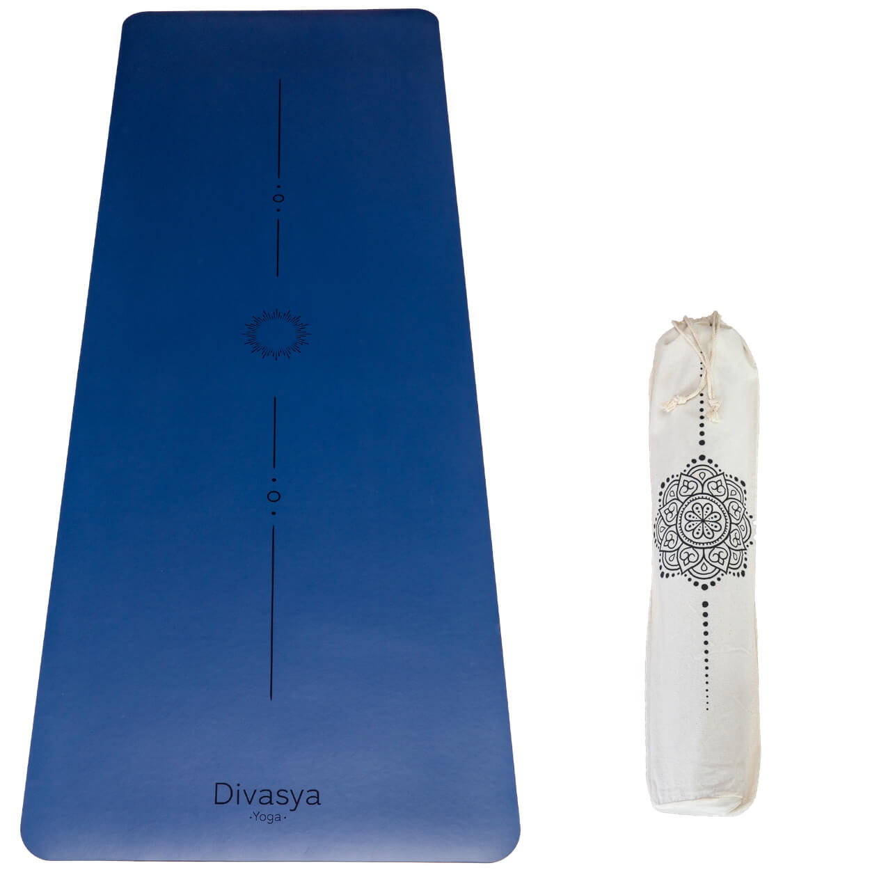 Yogamatte rutschfest Naturkautschuk mit Schutzhülle