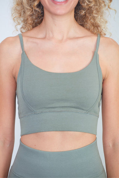 Bequemer Yoga Crisscross Bra (agave)
