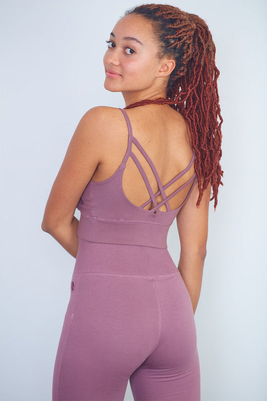 Bequemer Yoga Crisscross Bra (rosé)