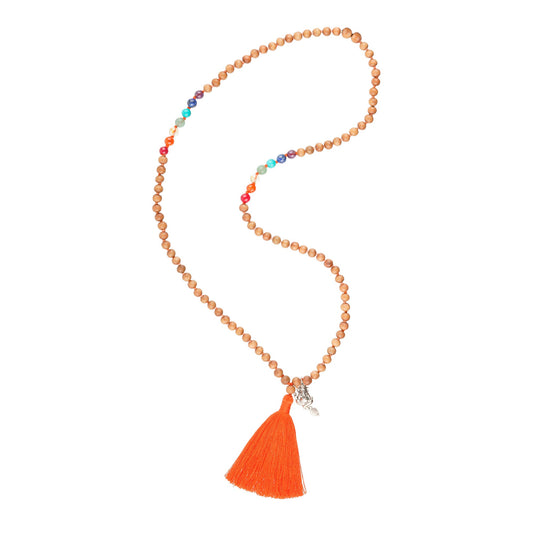 Sandelholz Chakra Mala - Rainbow
