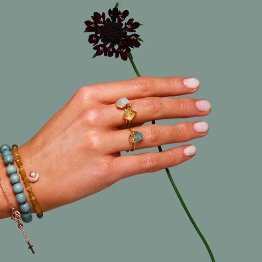 Mondstein Ring „Ich vertraue mir“