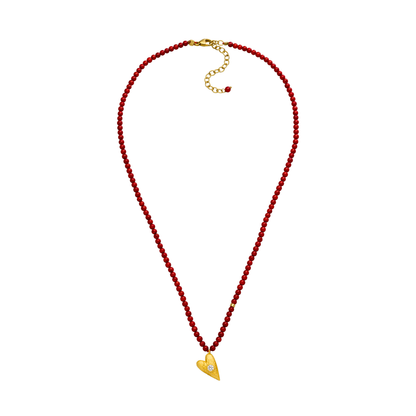 Nachhaltiger Korallen Choker „Open Hearts Shine“, Gold