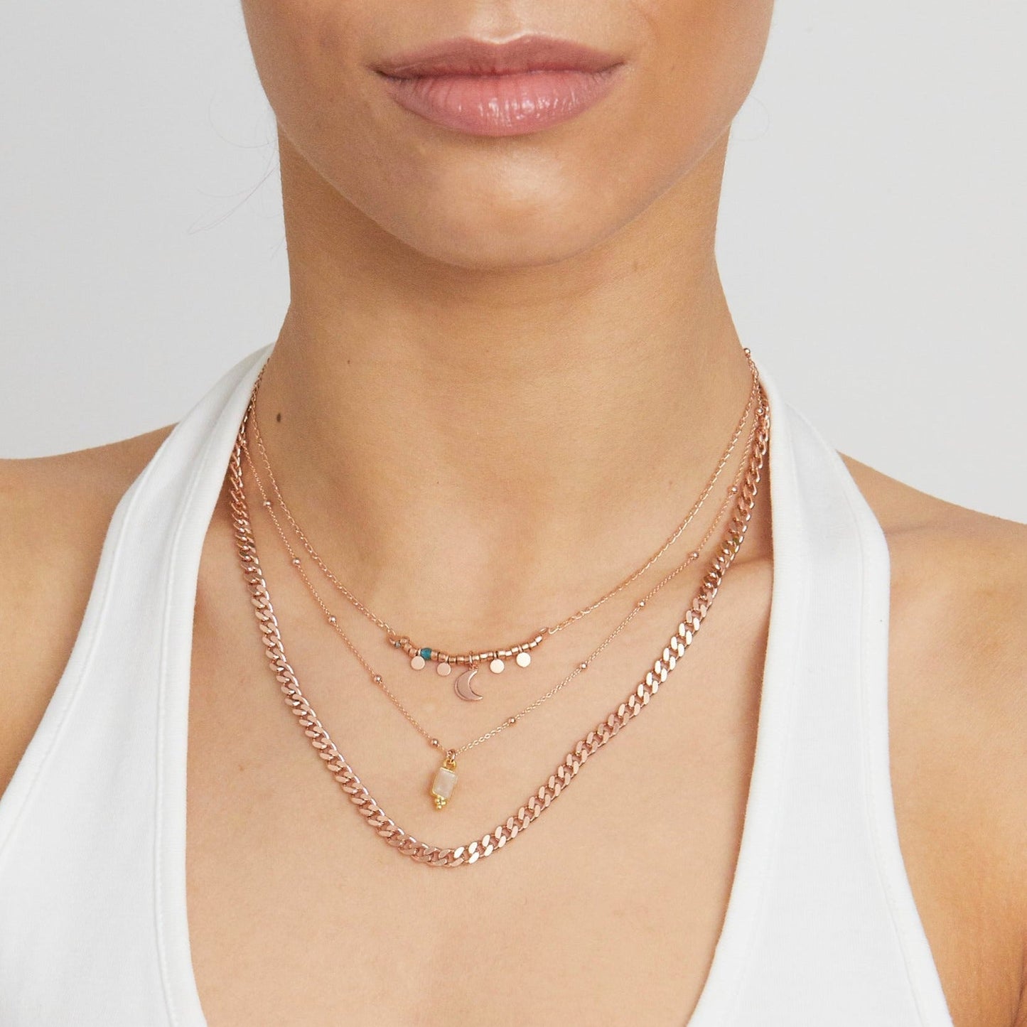 Zarte Rosenquarz-Kette