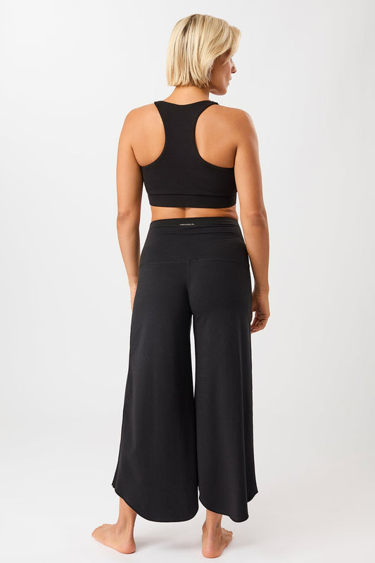 Weite Yoga-Hose (schwarz)