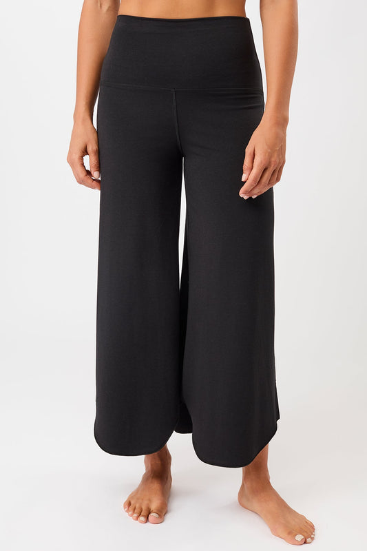Weite Yoga-Hose (schwarz)