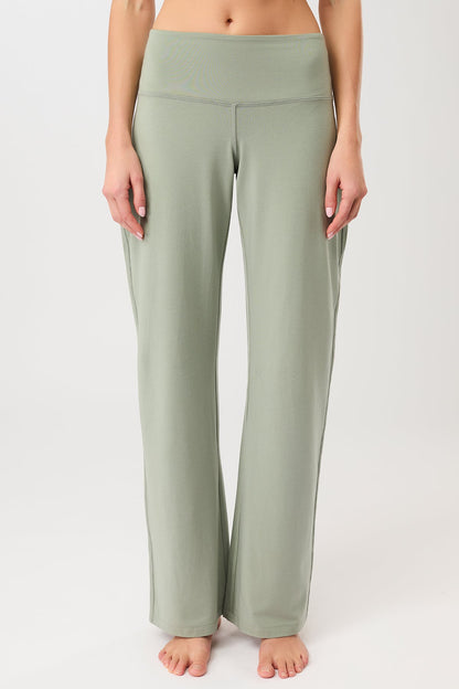 Yoga-Hose mit weitem Bein (grün)
