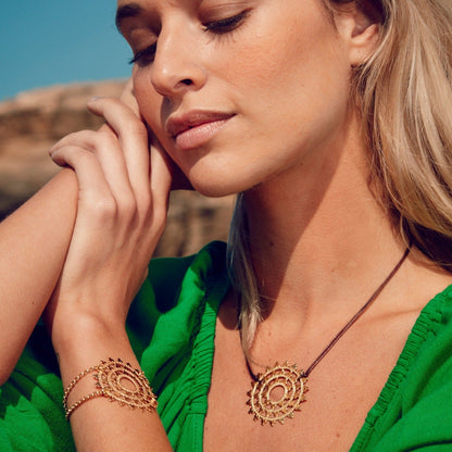 Wheel of Karma Choker (gold)