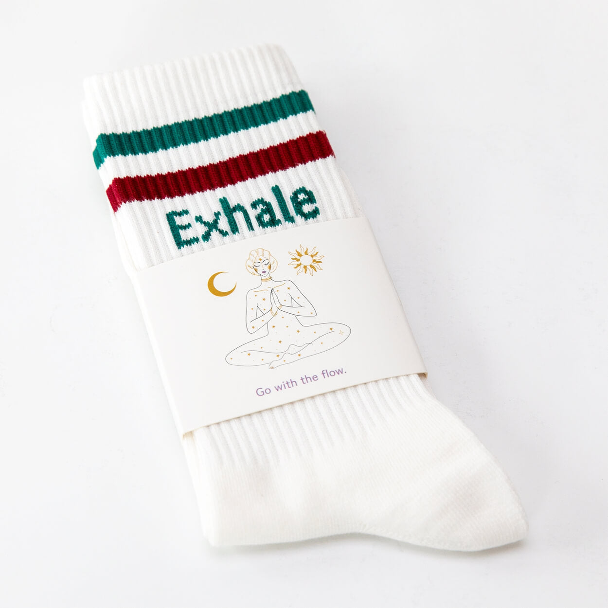 Socken mit Yoga Motiv inhale exhale namaste Bio Baumwolle