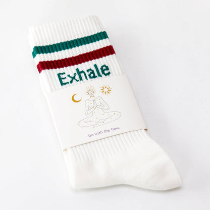 Socken mit Yoga Motiv inhale exhale namaste Bio Baumwolle