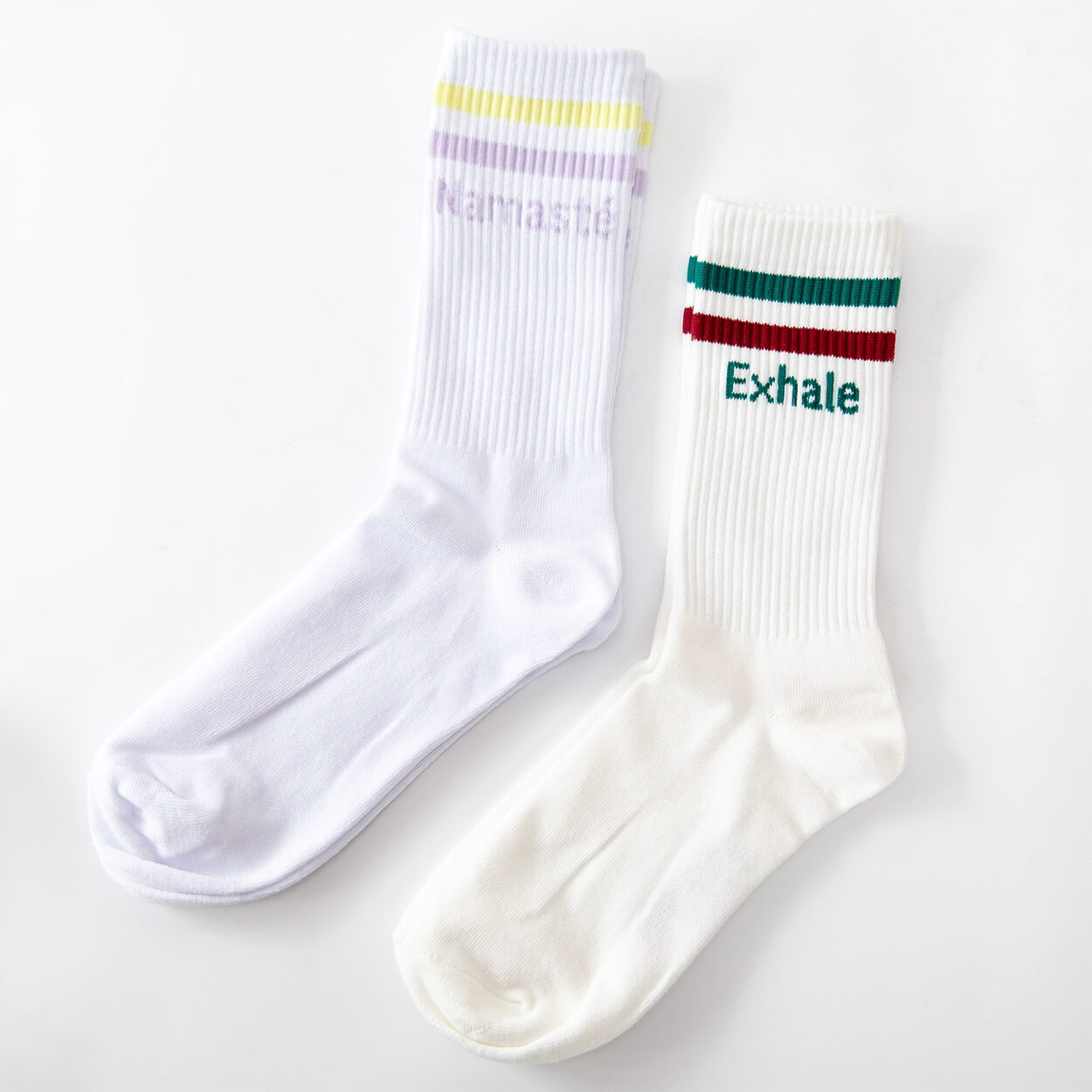 Socken mit Yoga Motiv inhale exhale namaste Bio Baumwolle