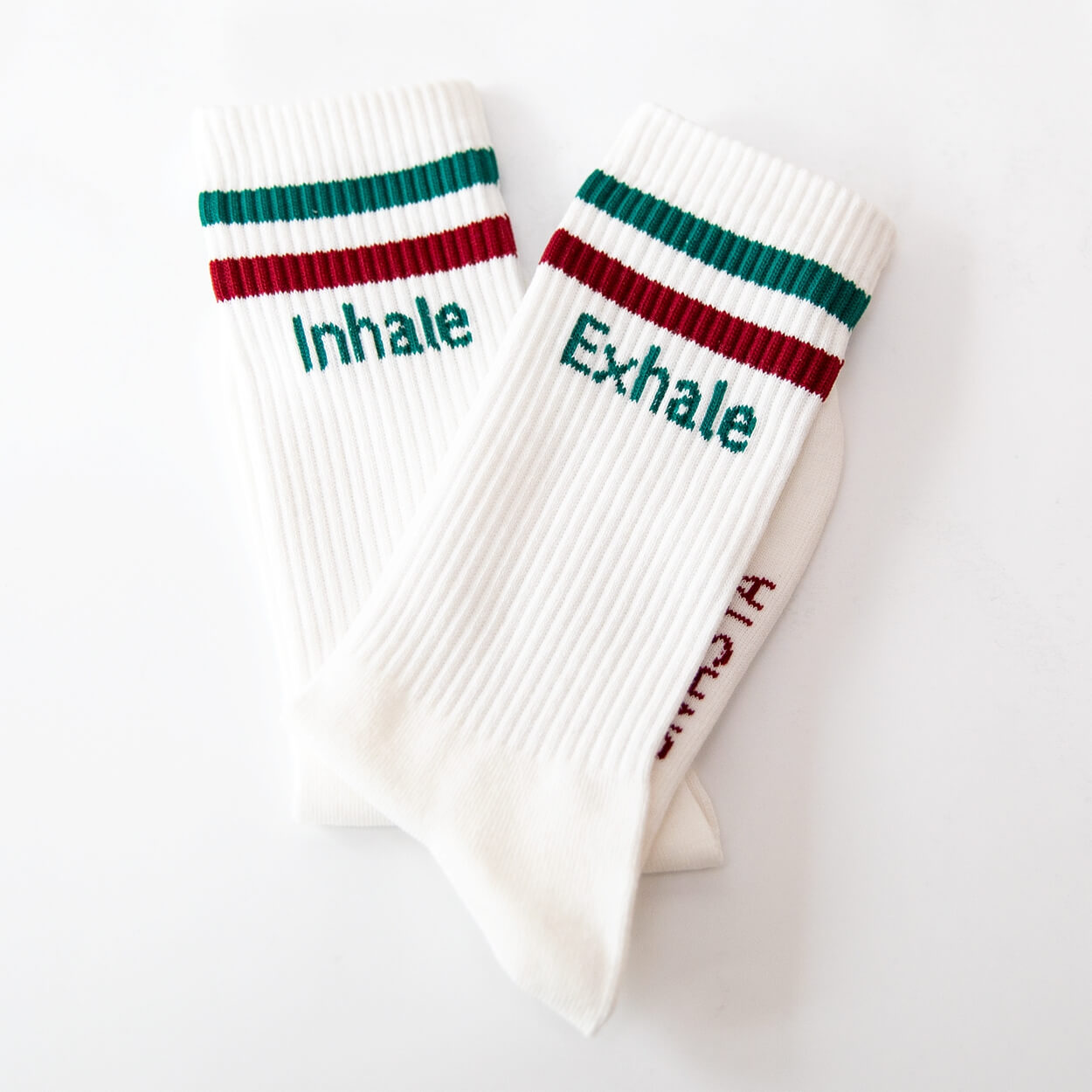 Socken mit Yoga Motiv inhale exhale namaste Bio Baumwolle