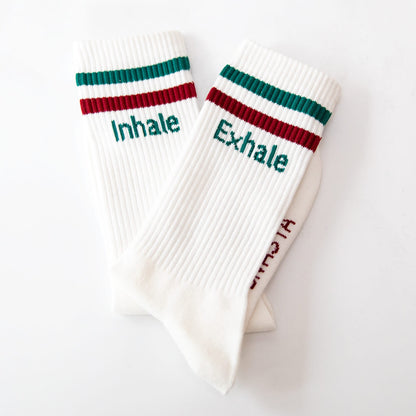 Socken mit Yoga Motiv inhale exhale namaste Bio Baumwolle